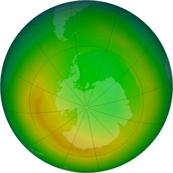 Antarctic ozone map for 1988-11